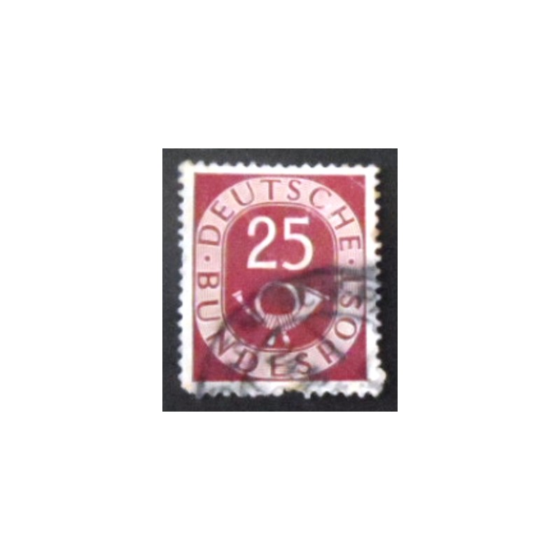 Selo postal da Alemanha de 1951 Digits with Posthorn 25