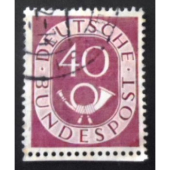 Selo postal da Alemanha de 1951 Digits with Posthorn 40