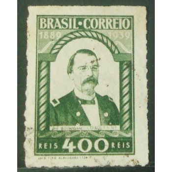 Selo postal do Brasil de 1939 Benjamin Constant U