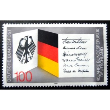 Selo postal da Alemanha de 1989 Anniversary of Federal Republic of Germany