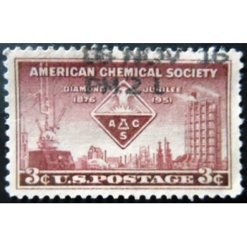 Selo postal dos Estados Unidos de 1951 American Chemical Society