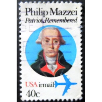 Selo postal Estados Unidos 1980 Philip Mazzei 11¼