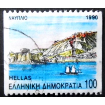 Selo postal da Grécia de 1990 Nafplio