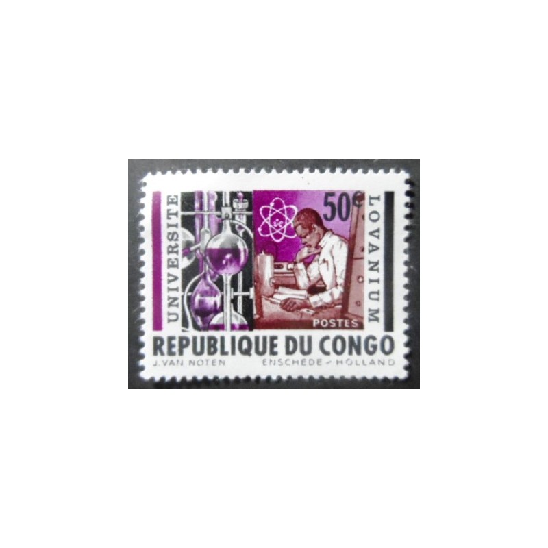 Selo postal da Rep. Dem. do Congo de 1964 Research in a laboratory M