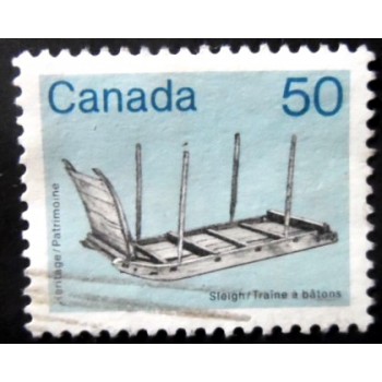 Selo postal do Canadá de 1985 Sleigh U