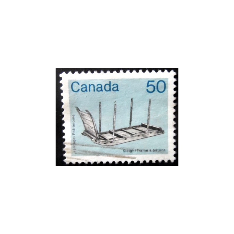 Selo postal do Canadá de 1985 Sleigh U