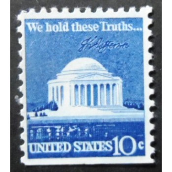 Selo postal dos Estados Unidos de 1973 Jefferson Memorial YDU