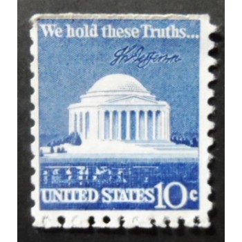 Selo postal dos Estados Unidos de 1973 Jefferson Memorial YDO