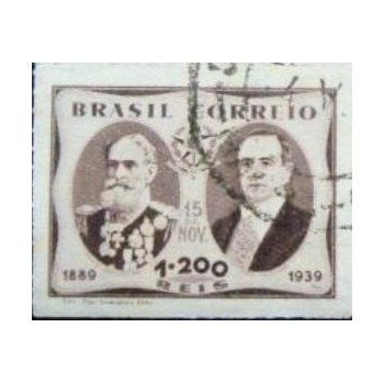 Selo postal do Brasil de 1939 Deodoro e Getúlio U