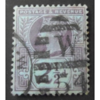 Selo postal do Reino Unido de 1887 - Queen Victoria 2½