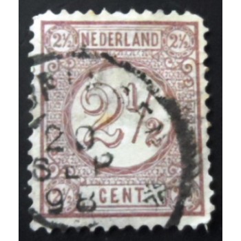 Selo postal da Holanda de 1889 Numeral 2½