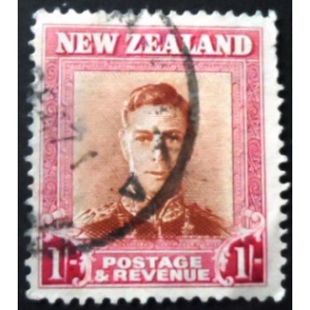 Selo postal da Nova Zelândia de 1947 King George VI 1 U
