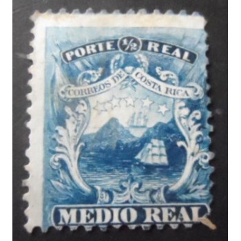 Selo postal da Costa Rica de 1863 Coat of Arms