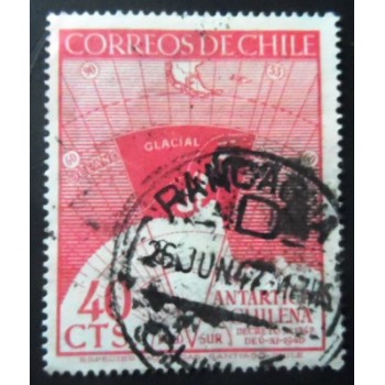 Selo postal do Chile de 1947 Map Showing Chile’s Claims
