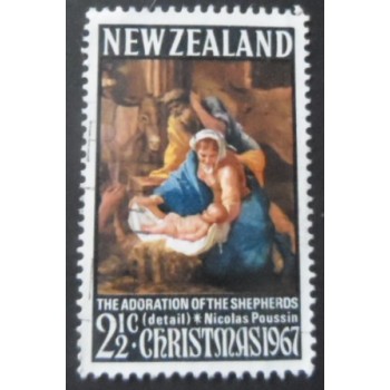 Selo postal da Nova Zelândia de 1967 Adoration of the Shepherds