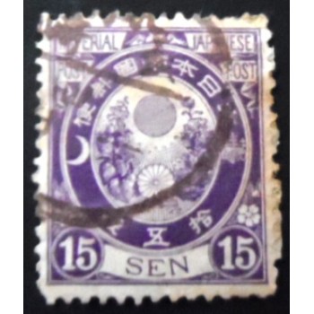 Selo postal do Japão de 1888 15 sen bright violet