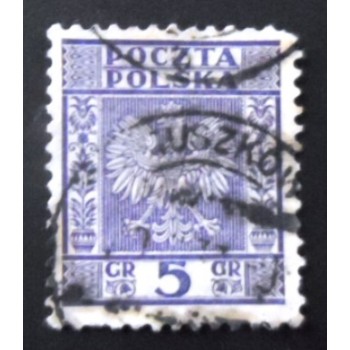 Selo postal da Polônia de 1933 Eagle Arms 5