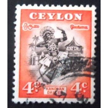 Selo postal do Ceilão de 1950 Kandyan Dancer 4
