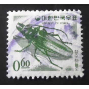Selo postal da Coréia do Sul de 1966 Long-horned Beetle