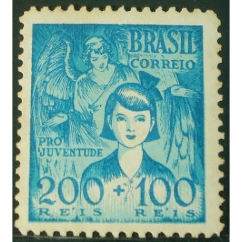 Selo postal do Brasil de 1939 Pró-juventude 200 M