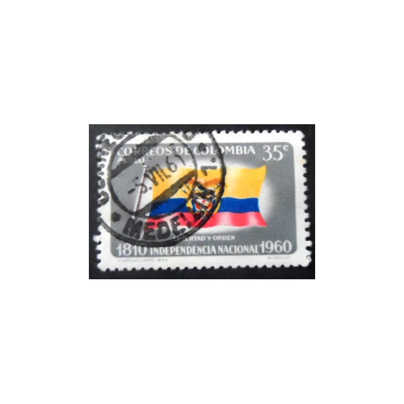 Selo postal da Colômbia de 1960 Colombian flag