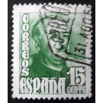 Imagem similar à do selo postal da Espanha de 1948 General Franco 15 U