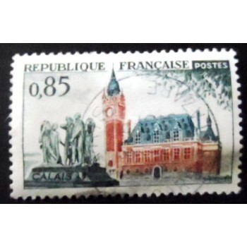 Selo postal da França de 1961 City Hall Calais