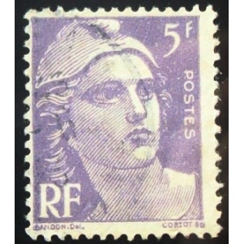 Imagem similar à do selo postal da França de 1951 Marianne type Gandon 5 cinza