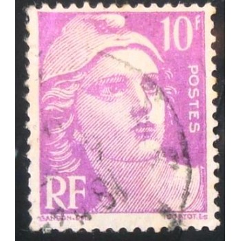 Imagem similar à do selo postal da França 1948 - Marianne type Gandon 10