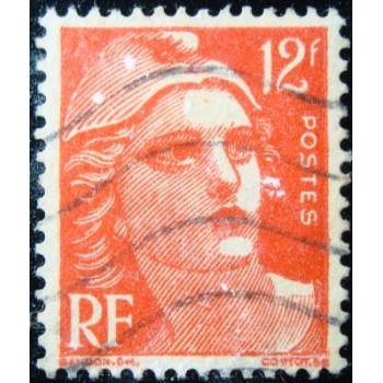 Imagem similar à do selo postal da França 1951 - Marianne type Gandon 12