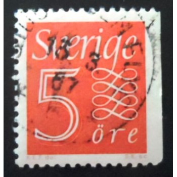 Selo postal da Suécia de 1957 New Numeral type aDr