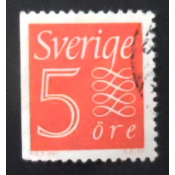 Selo postal da Suécia de 1958 New Numeral type 5 aDI
