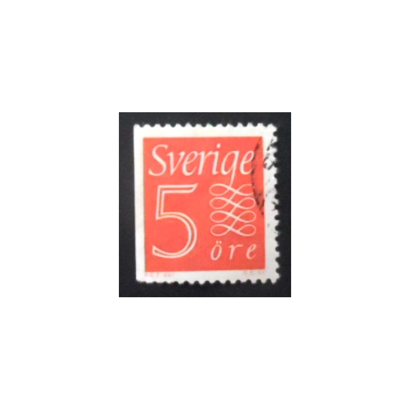 Selo postal da Suécia de 1958 New Numeral type 5 aDI