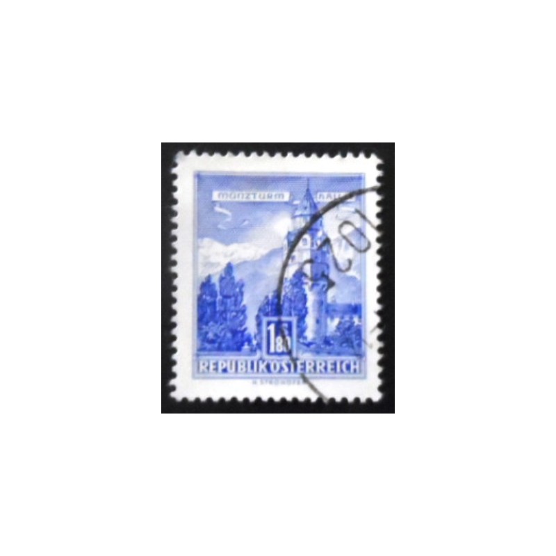 Imagem similar à do selo postal da Áustria de 1960 - Mint Tower U X