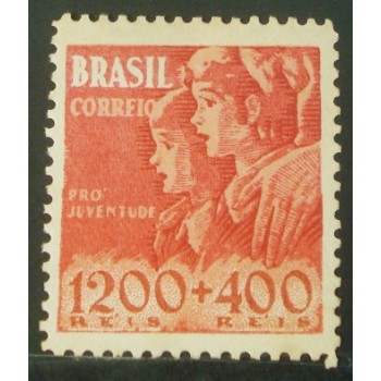 Selo postal do Brasil de 1939 Pró-juventude 1200 M