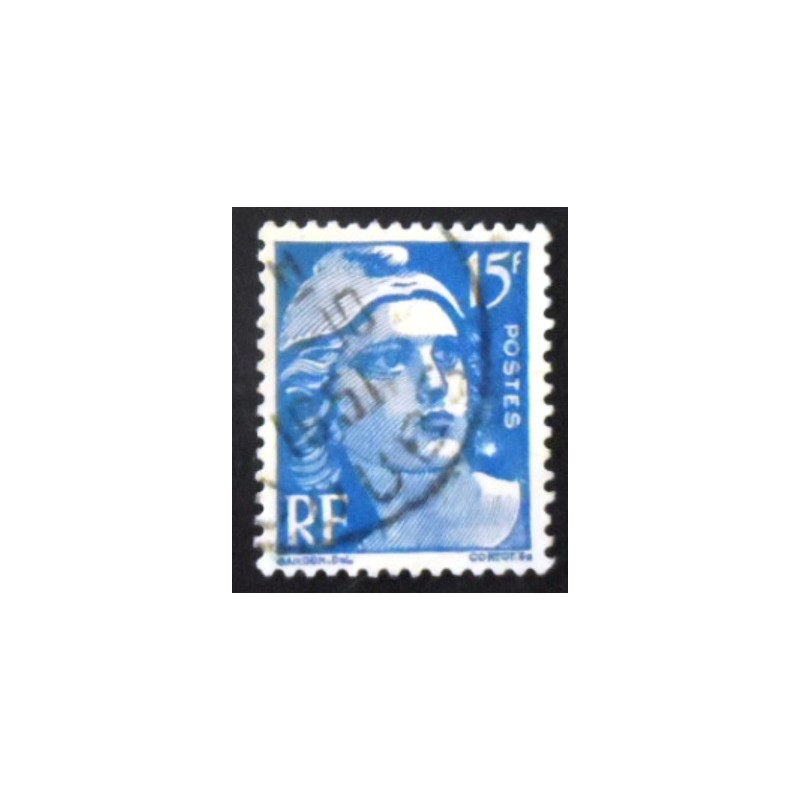 Imagem similar à do selo postal da França 1947 Marianne type Gandon 5 U