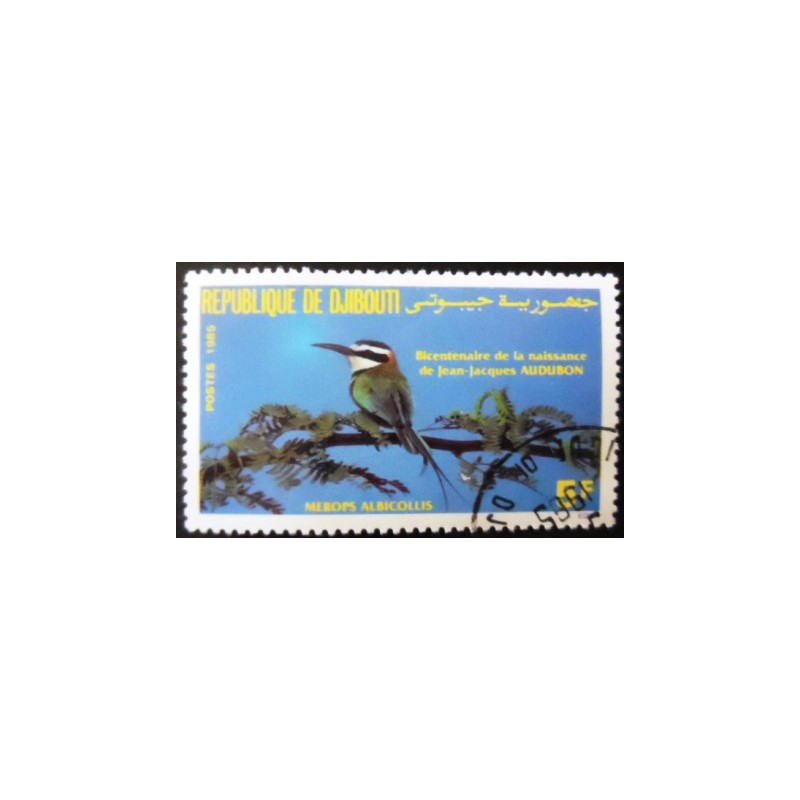 Selo postal de Djibouti de 1985 White-throated Bee-eater