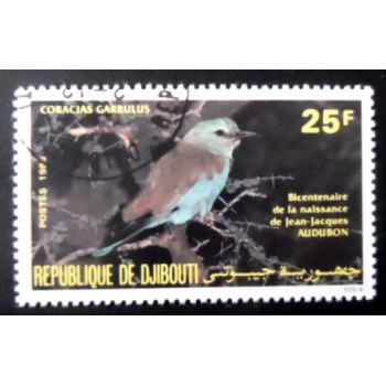 Selo postal de Djibouti de 1985 European Roller