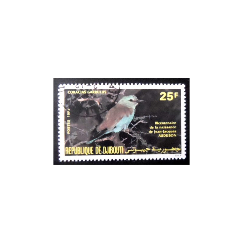 Selo postal de Djibouti de 1985 European Roller