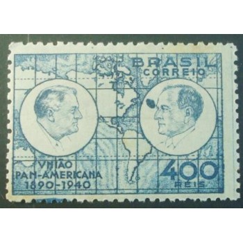 Selo postal do Brasil de 1940 Cinquentenário da União Panamericana M