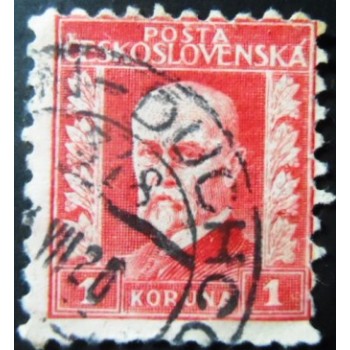 Selo postal da Tchecoslováquia de 1925 Tomáš Garrigue Masaryk