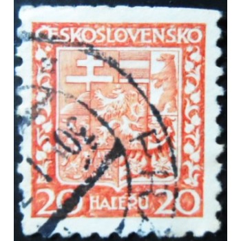 Selo postal da Tchecoslováquia de 1929 Coat of Arms 20