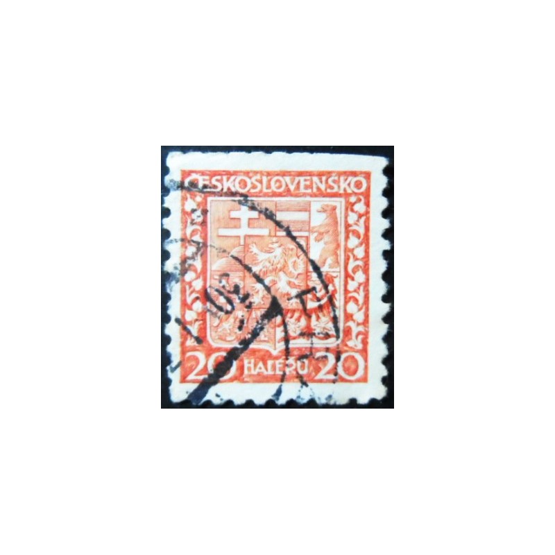 Selo postal da Tchecoslováquia de 1929 Coat of Arms 20