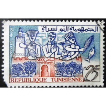 Selo postal da Tunísia de 1959 Sfax  U