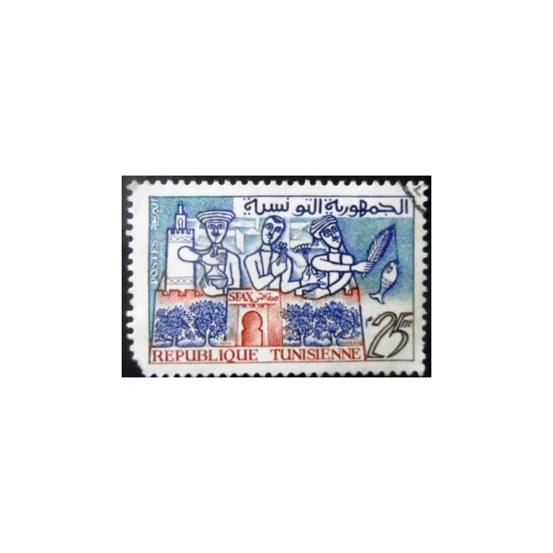 Selo postal da Tunísia de 1959 Sfax  U