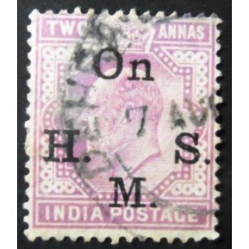 Selo postal da Índia de 1902 King Edward VII On H.M.S.