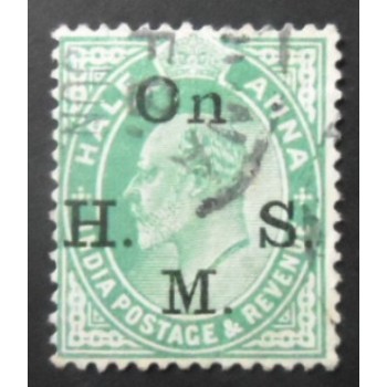 Selo postal da Índia de 1906 King George VI On H.M.S. ½