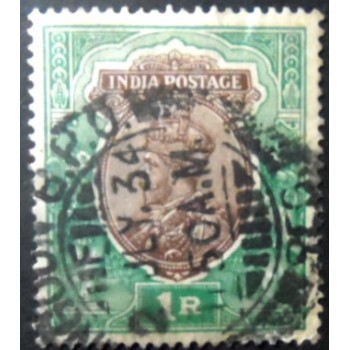 Imagem similar à do selo postal da Índia de 1913 King George V 1₹