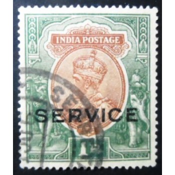 Selo postal da Índia de 1913 King George V 1₹ Servive