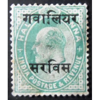 Selo postal da Índia de 1903 King George VI Gwalior DII